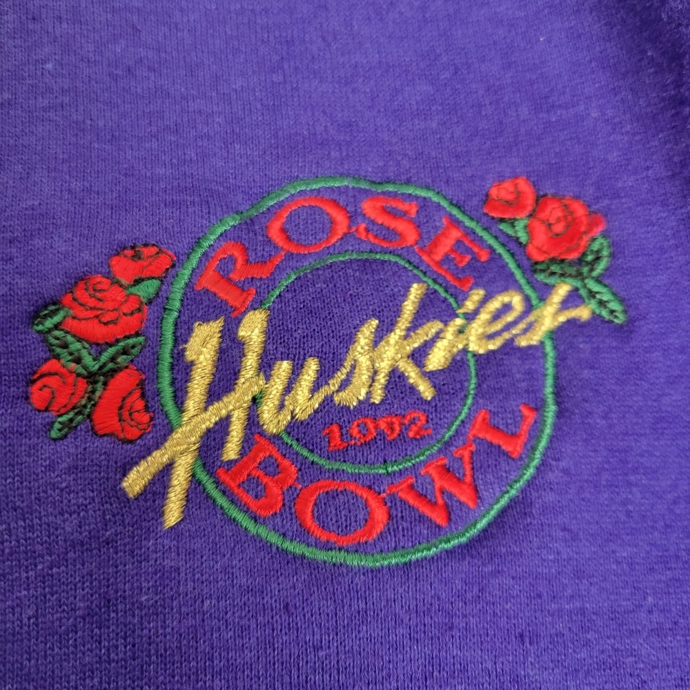 Vintage Rose 1992 bowl Huskies Purple Crew Neck Sweater - Picture 2 of 9